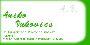 aniko vukovics business card